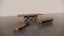 Furniture Bundle Set 3 Piece Victorian Timber Dark Wood Satin Low Sheen Finish Dining Table Circular Coffee Table Matching Two Tone TV Unit Black Matte Body Complete Set Front 