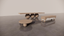 Natural Victorian Ash Bundle Furniture Set 3 Piece Light Matte Wood Dining Table Circular Coffee Table Two Tone TV Unit White Cream Matte Tones Front