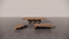 Natural Australian Blackwood Textured Dark Wood Furniture Bundle Set 3 Dining Table Circular Coffee Table Two Tone Dark Wood Textured With  Low Sheen Satin Finish TV Unit Front