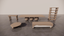 All Natural Victorian Ash Light Matte Wood Bundle 5 Piece Furniture Set Dining Table Circular Coffee Table Étagère Console Two Tone White Cream Matte TV Unit Front