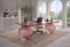 John Leighton pink structural glass office table with sculptural spherical glass supports in a light-filled home office